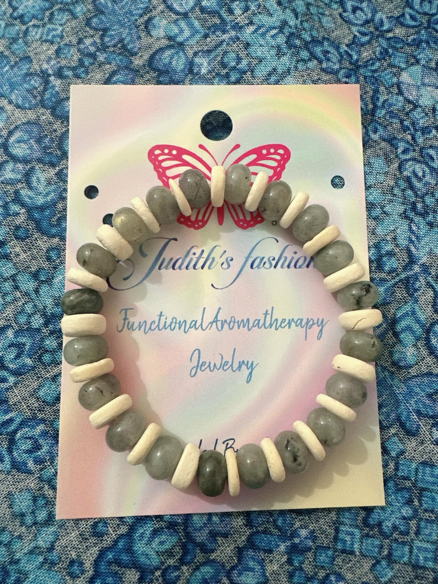 Essential Oil Diffuser / Jades Tourmaline Rondelle bracelet/Aromatherapy Jewelry