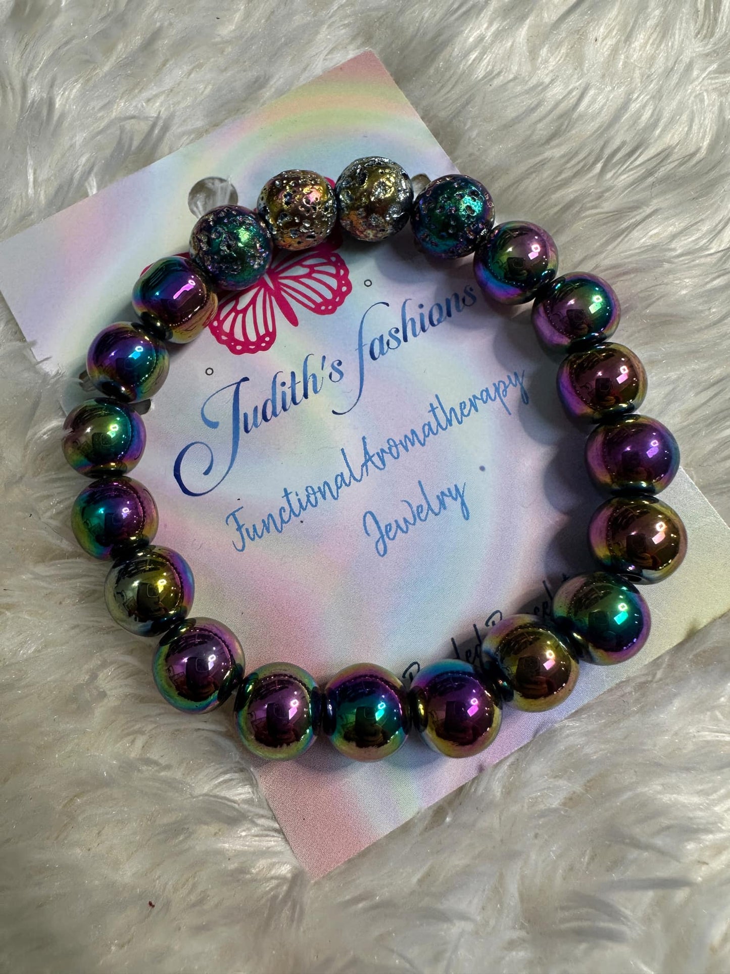 Rainbow Color Essential Oil Diffuser /Aromatherapy bracelet /Handmade