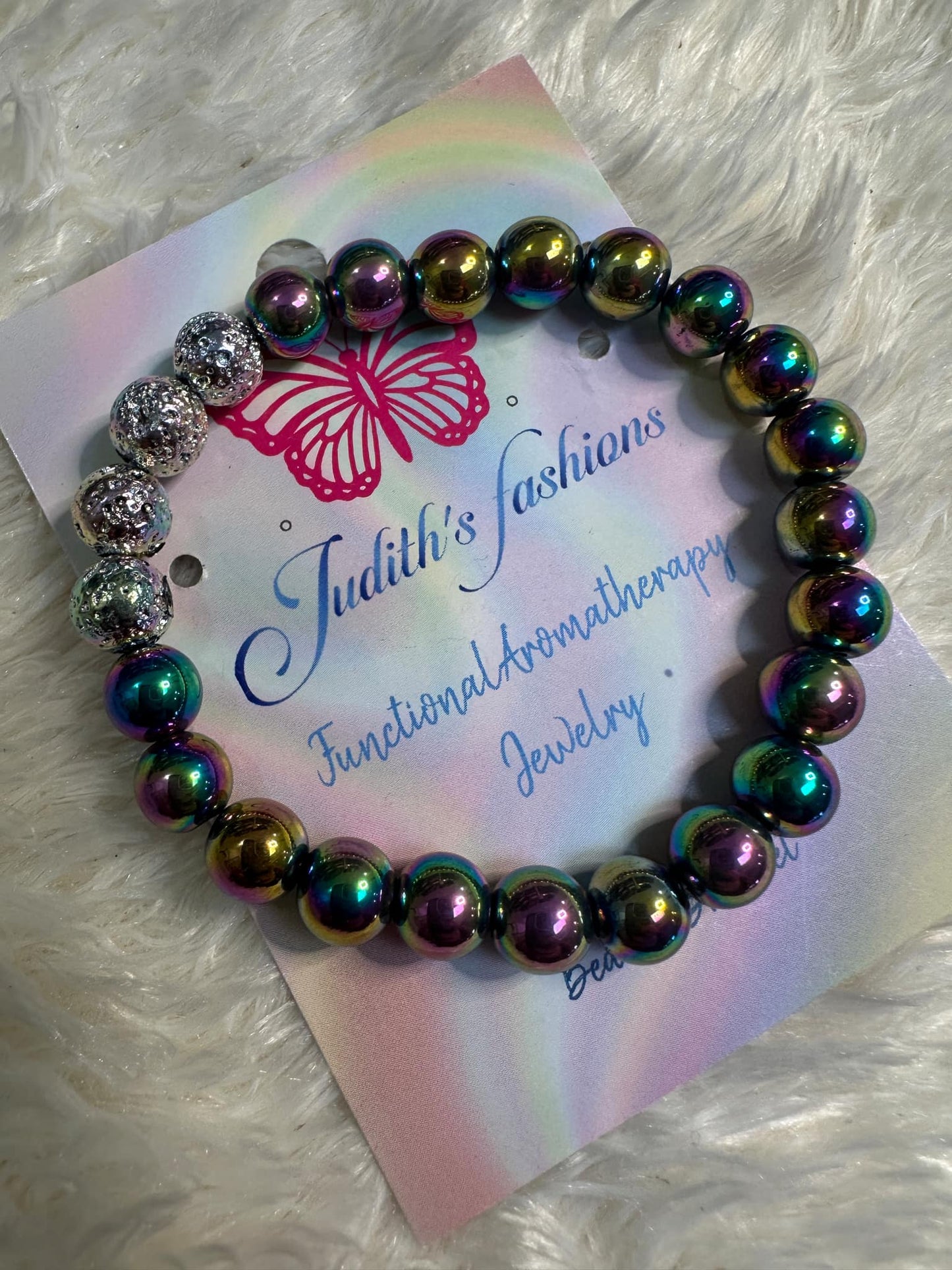 Rainbow Color Essential Oil Diffuser /Aromatherapy bracelet /Handmade